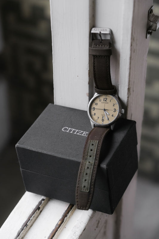 CITIZEN QUARTZ WR 50 Watch Japanese-made canvas strap watch