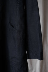 RINEN 40/1 Linen Plain Weave Garden Coat Navy Japanese designer brand linen gardening work coat dark blue made in Japan brand new