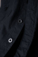 RINEN 40/1 Linen Plain Weave Garden Coat Navy Japanese designer brand linen gardening work coat dark blue made in Japan brand new