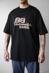 バレンシアガ 手描き BB アイコン ヴィンテージ T シャツ バレンシアガ グラフィティ BB ロゴ ショート T シャツ