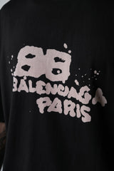 バレンシアガ 手描き BB アイコン ヴィンテージ T シャツ バレンシアガ グラフィティ BB ロゴ ショート T シャツ