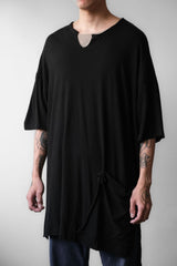 Yohji Yamamoto POUR HOMME ULTIMA COTTON T-SHIRT WITH LARGE SIDE POCKET