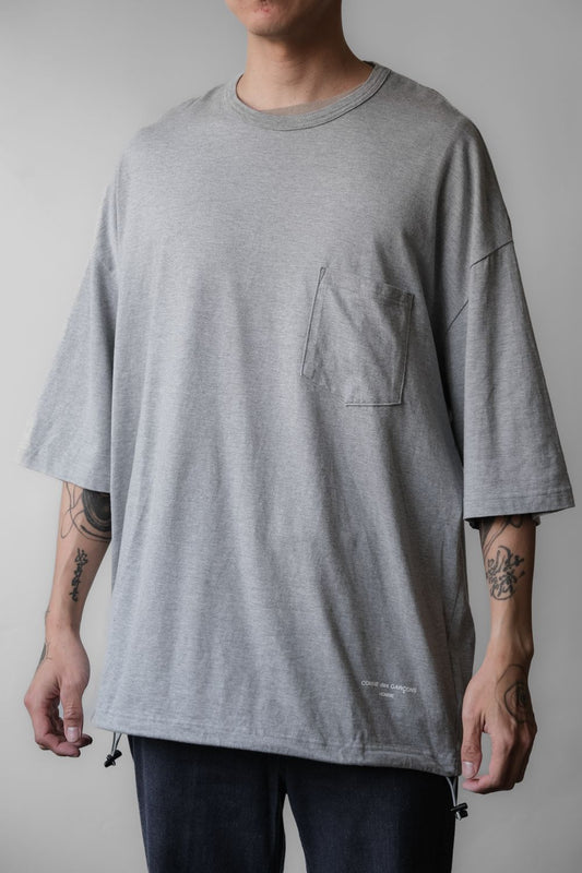 コム デ ギャルソン オム コットン ジャージ ポケット T シャツ ジェリー ヘム ドローストリング ポケット T シャツ