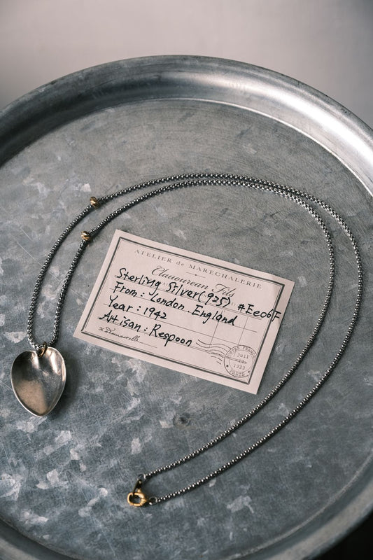London, England 1942 Sterling 925 Silver Spoon Necklace