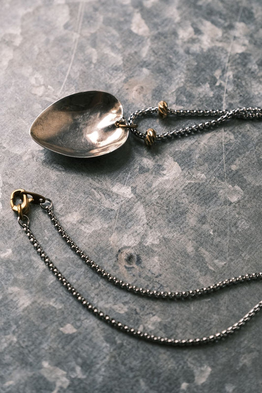 London, England 1942 Sterling 925 Silver Spoon Necklace