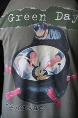 Vintage Green Day 1995 Insomniac Tour T Shirt Young Years Tour 3/4 Sleeve Baseball Tee Rare