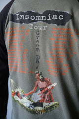 Vintage Green Day 1995 Insomniac Tour T Shirt Young Years Tour 3/4 Sleeve Baseball Tee Rare