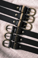 BAN Spec.1 Noire / フルグレインバックハイドベルト - アメリカンファットベジタブルタンニンなめしレザーベルト