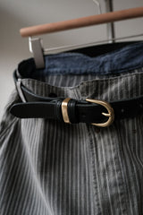 BAN Spec.1 Noire / フルグレインバックハイドベルト - アメリカンファットベジタブルタンニンなめしレザーベルト