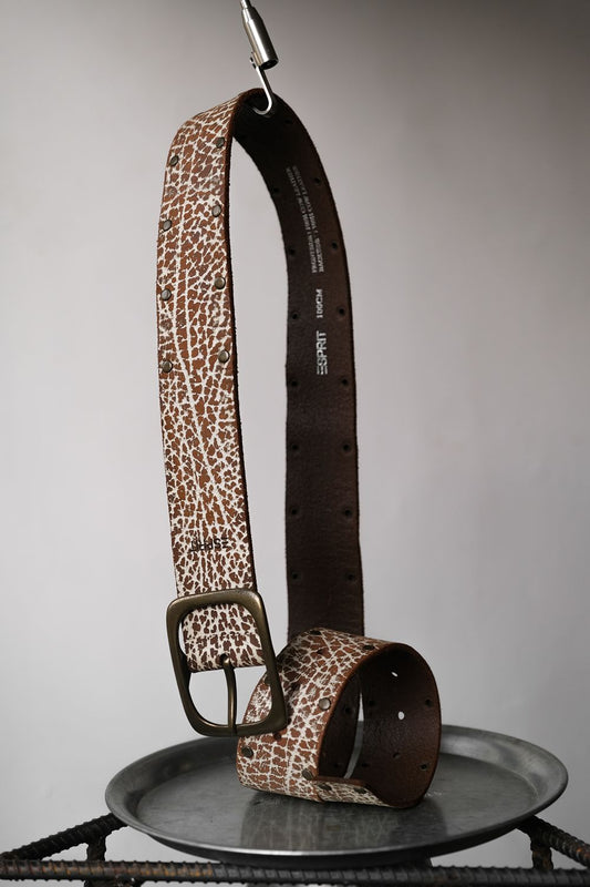 ESPRIT Cow Leather Belt Crush Grain Leather Belt