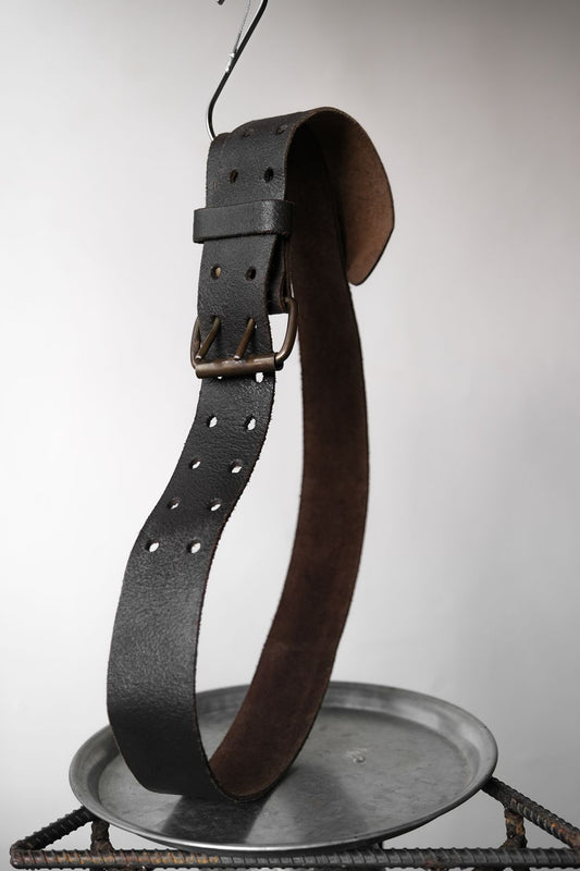 Vintage Leather Belt Vintage double-row hole leather belt