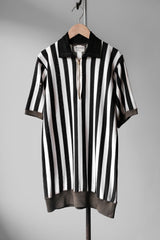 1960年代の「ウィルソン」ストライプハーフジップレフリージャージシャツ タロンジッパー ヴィンテージニットハーフジップレフリーシャツ