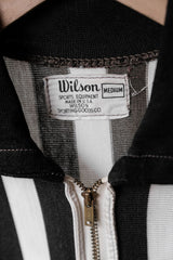 1960年代の「ウィルソン」ストライプハーフジップレフリージャージシャツ タロンジッパー ヴィンテージニットハーフジップレフリーシャツ