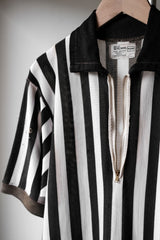 1960年代の「ウィルソン」ストライプハーフジップレフリージャージシャツ タロンジッパー ヴィンテージニットハーフジップレフリーシャツ