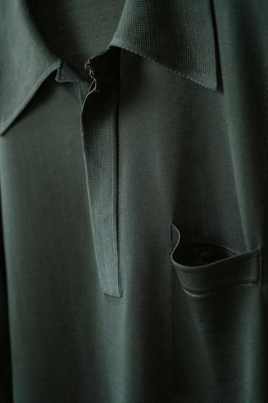 Vintage L/S Mesh Polo Shirt Vintage mesh see-through long-sleeved Polo shirt