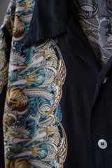 The Real McCoys 90's "Bou-Ken-Oh" Godzilla vs. King Ghidorah Rayon Aloha Shirt Made in Japan