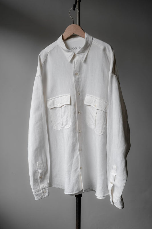 Porter Classic - ROLL UP BAMBOO LINEN SHIRT - WHITE