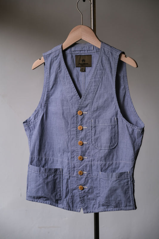 Nigel Cabourn Linen Chambray Vest 英國軍工裝品牌 亞麻牛津布背心 日本製
