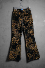 ”COOLWATER” Paisley Print Corduroy Flared Pants 復古圖騰印花燈芯絨喇叭褲