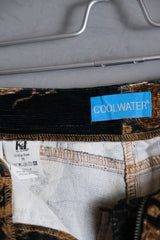 ”COOLWATER” Paisley Print Corduroy Flared Pants 復古圖騰印花燈芯絨喇叭褲