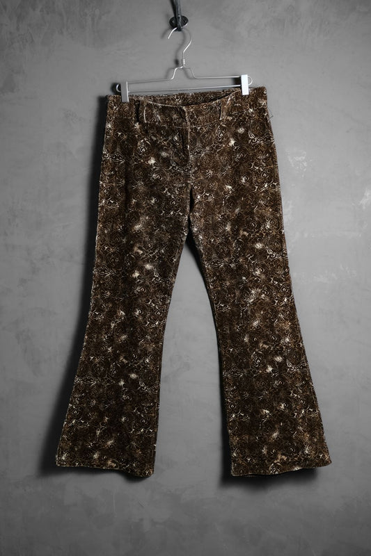”CLOCKHOUSE” Paisley Print Corduroy Flared Pants 復古圖騰印花燈芯絨喇叭褲