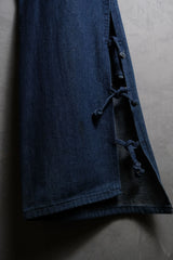 1970's Vintage Denim Lace Up Bottom Jeans 42 Talon zipper Vintage lace-up flared denim pants W32