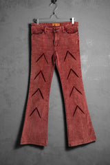 ”HUA DA Jeans & Co” Print Corduroy Flared Pants