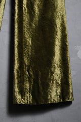 「ジョン・シリト社」ヴィンテージベルベットワイドレッグパンツ ライトニングジッパー 英国製ヴィンテージ光沢のあるベルベットワイドレッグパンツ