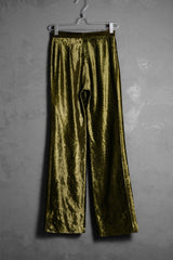 「ジョン・シリト社」ヴィンテージベルベットワイドレッグパンツ ライトニングジッパー 英国製ヴィンテージ光沢のあるベルベットワイドレッグパンツ