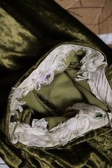 「ジョン・シリト社」ヴィンテージベルベットワイドレッグパンツ ライトニングジッパー 英国製ヴィンテージ光沢のあるベルベットワイドレッグパンツ