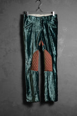 「KINGLY Theatre Products」ベルベットキルティングパッチパンツ 日本製ブランド 光沢のあるベルベットパッチパンツ