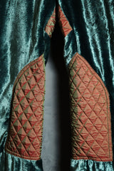 「KINGLY Theatre Products」ベルベットキルティングパッチパンツ 日本製ブランド 光沢のあるベルベットパッチパンツ