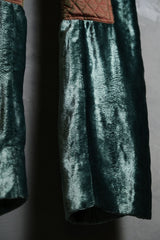 「KINGLY Theatre Products」ベルベットキルティングパッチパンツ 日本製ブランド 光沢のあるベルベットパッチパンツ