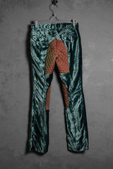 「KINGLY Theatre Products」ベルベットキルティングパッチパンツ 日本製ブランド 光沢のあるベルベットパッチパンツ