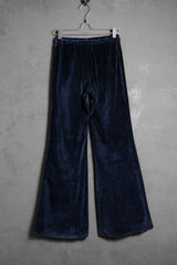 Vintage Velvet Wide Leg Flared Pants Navy 古著靛色天鵝絨闊腿喇叭褲