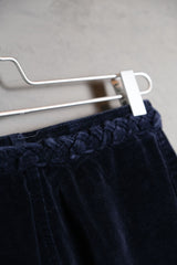 Vintage Velvet Wide Leg Flared Pants Navy 古著靛色天鵝絨闊腿喇叭褲