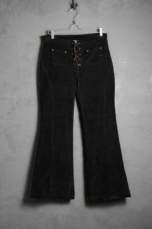 ”adessa” Vintage Corduroy Flared Pants 古著黑色燈芯絨喇叭褲