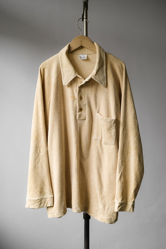 ”Career Club” Vintage Terry Cloth Polo Shirt Made in USA 古著毛巾布長袖Polo衫