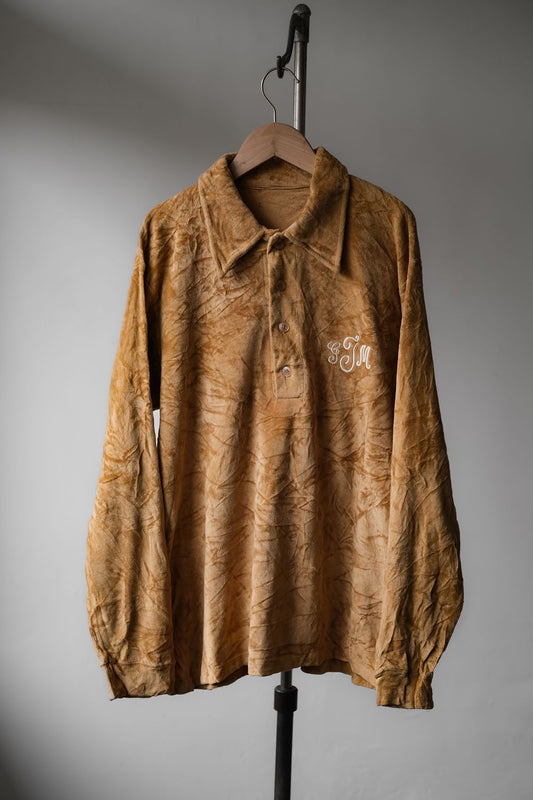 Vintage Terry Cloth Polo Shirt Made in USA 古著毛巾布刺繡長袖Polo衫