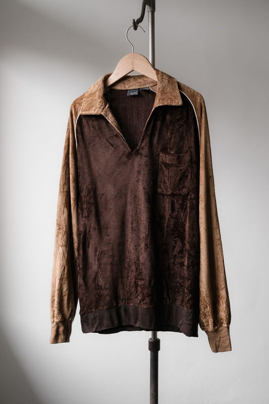 ”Sigallo” Vintage Terry Cloth Open Collar Polo Shirt 古著雙色毛巾布開領Polo衫