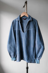 ”SLALOM” Vintage Terry Cloth Polo Shirt Made in Japan 古著毛巾布開領Polo衫 領口無綁繩 日本製