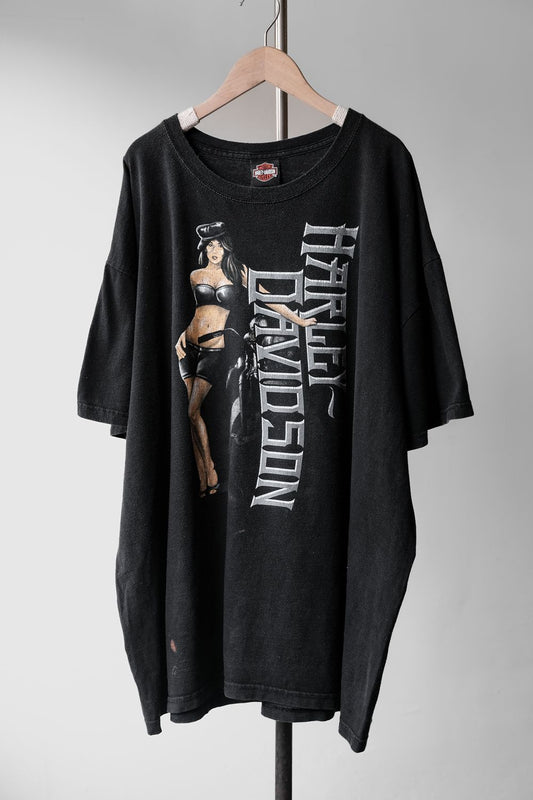 HARLEY-DAVIDSON 2011 Columbia Tee 哈雷·戴維森 機車女郎印花短踢