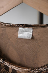 Vintage Snakeskin Print Top 古著蛇紋印花亮面彈性上衣