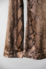 Vintage Snakeskin Print Top 古著蛇紋印花亮面彈性上衣