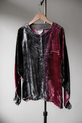 「ブッフホルツ」ヴィンテージベルベットノーカラーシャツ