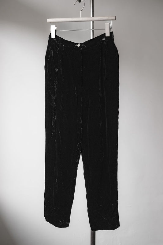 Christian Dior Vintage Velvet Trousers 克莉絲汀·迪奧 古著黑色天鵝絨布長褲 法國製