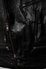 「ヴェルドゥッチ」ヴィンテージレザー ジップバイカーベスト