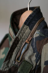 USARMY 1990's M-65 Camo Field Jacket John Ownbey Inc. US Army issued woodland camouflage field jacket