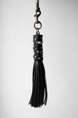 VERSACE Leather Studded Tassel Key Chain Versace rivet tassel leather key chain charm