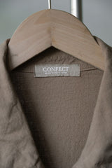 CONFECT UpcycleLino Super Water-Repellent Linen Omi-Zarashi Zip Shirt 日本設計師品牌 棉麻皺摺拉鏈襯衫外套 卡其